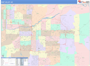 East Valley Metro Area Wall Map Color Cast Style